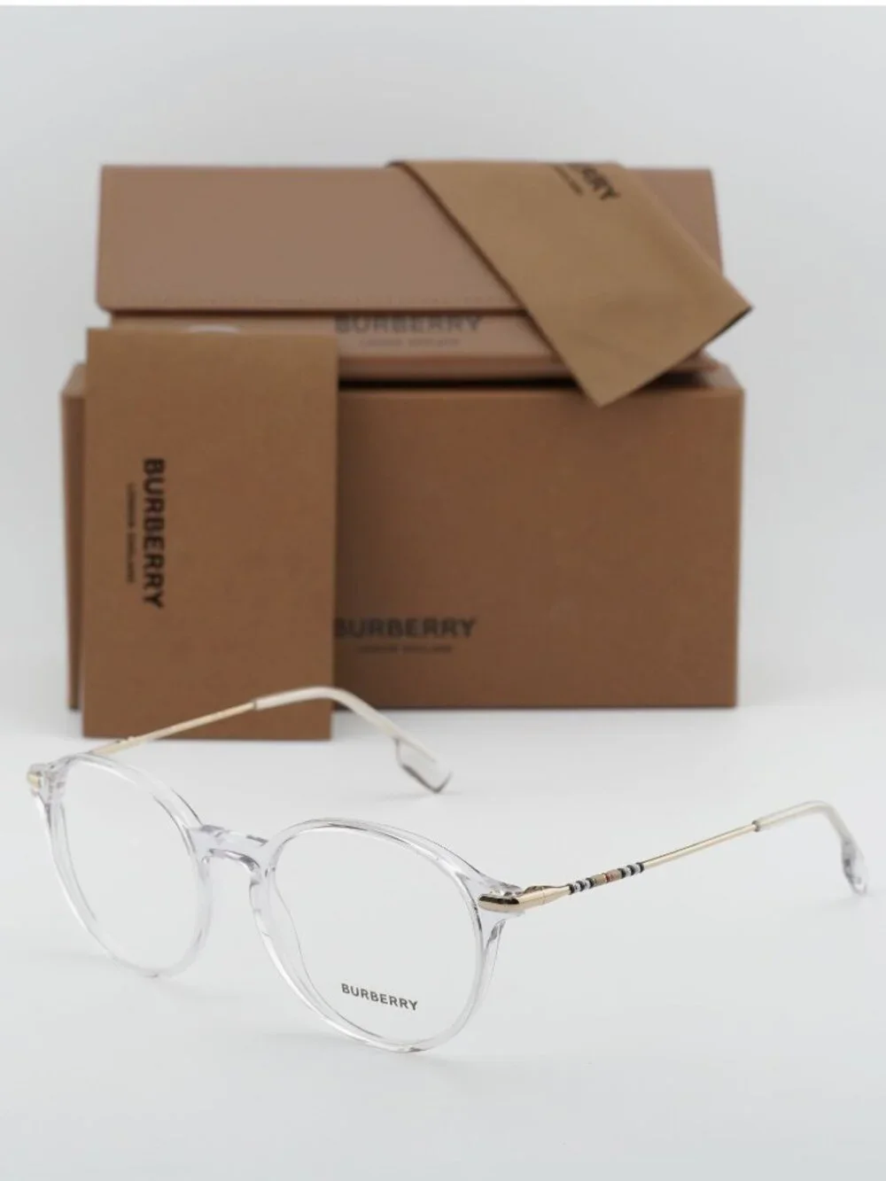 Burberry BE2365 3024 Round Eyeglasses 51mm - Transparent